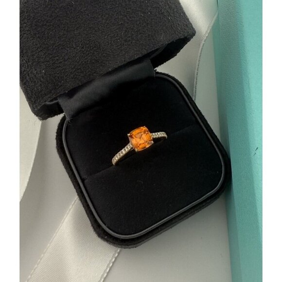 Tiffany & Co. Legacy Spessartine Diamond 18k Yellow Gold Cocktail Ring Size 6 - Picture 1 of 9